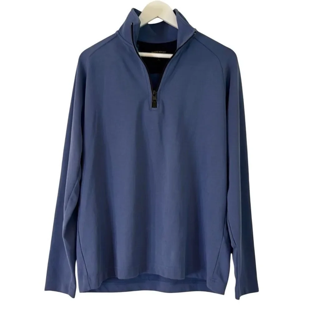 Banana Republic moisture wicking quarter zip pullover blue large